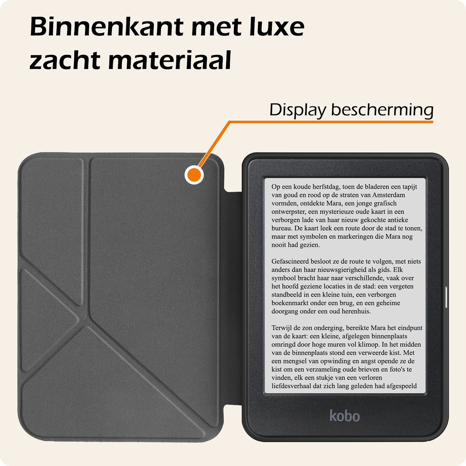 Nomfy Hoesje Geschikt voor Kobo Clara BW Hoes Book Case Trifold - Hoes Geschikt voor Kobo Clara BW Hoesje Book Cover - Rosé Goud