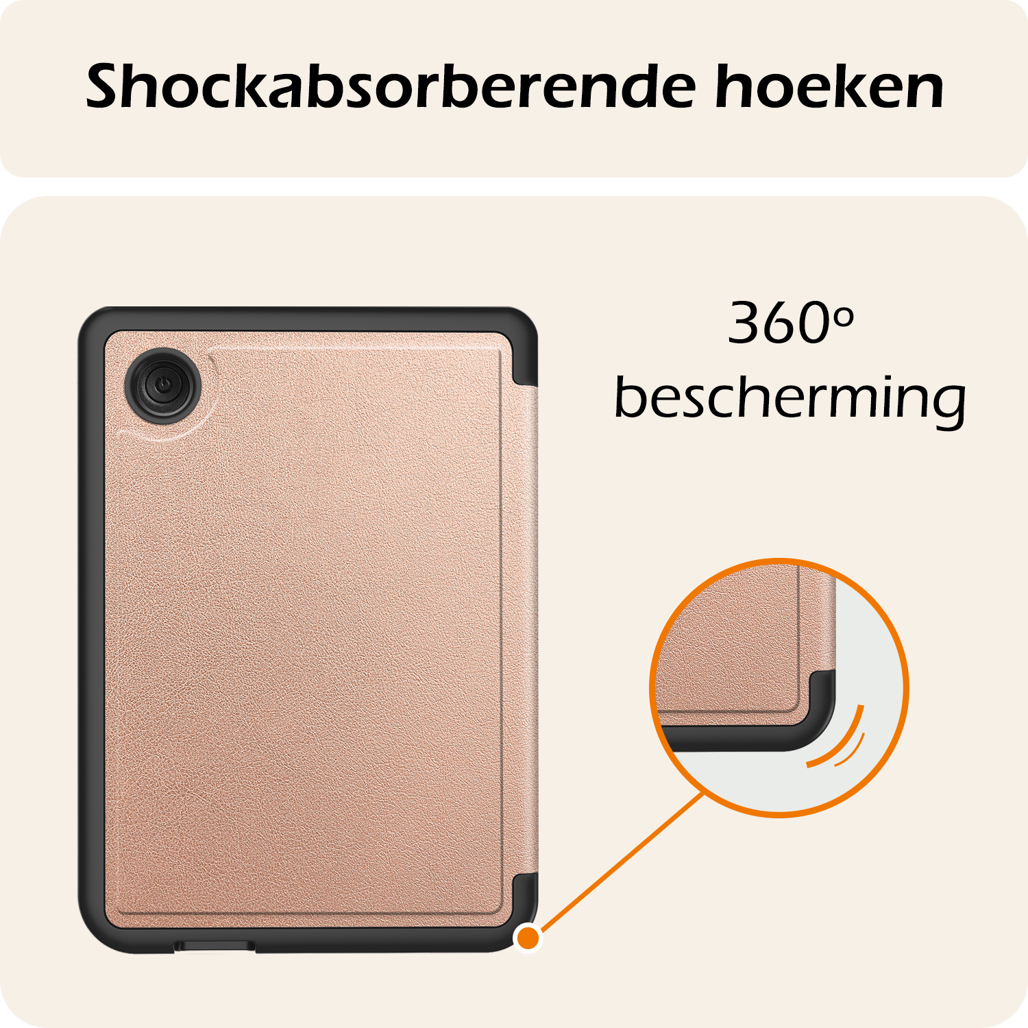 Nomfy Hoesje Geschikt voor Kobo Clara BW Hoes Book Case Trifold - Hoes Geschikt voor Kobo Clara BW Hoesje Book Cover - Rosé Goud