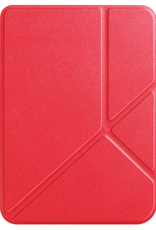 Nomfy Hoesje Geschikt voor Kobo Clara BW Hoes Book Case Trifold - Hoes Geschikt voor Kobo Clara BW Hoesje Book Cover - Rood
