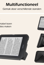 Nomfy Hoesje Geschikt voor Kobo Clara BW Hoes Book Case Trifold - Hoes Geschikt voor Kobo Clara BW Hoesje Book Cover - Zwart