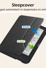 Nomfy Hoesje Geschikt voor Kobo Clara BW Hoes Book Case Trifold - Hoes Geschikt voor Kobo Clara BW Hoesje Book Cover - Zwart