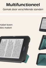 Nomfy Hoesje Geschikt voor Kobo Clara BW Hoes Book Case Trifold - Hoes Geschikt voor Kobo Clara BW Hoesje Book Cover Met Screenprotector - Donkergroen