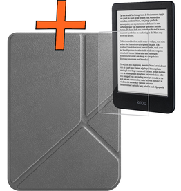 Nomfy Nomfy Kobo Clara BW Hoesje Trifold Met Screenprotector - Grijs