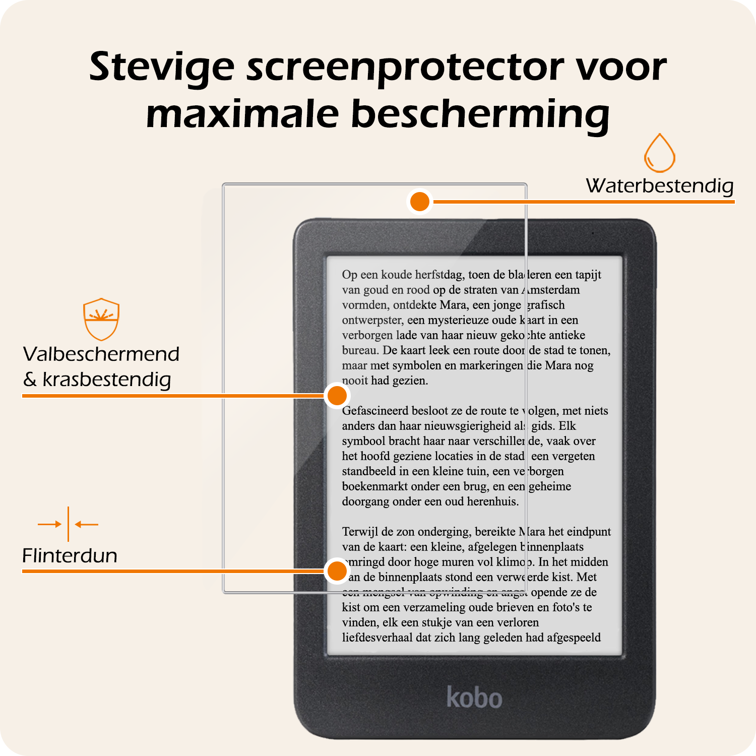 Nomfy Hoesje Geschikt voor Kobo Clara BW Hoes Book Case Trifold - Hoes Geschikt voor Kobo Clara BW Hoesje Book Cover Met Screenprotector - Grijs