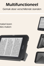 Nomfy Hoesje Geschikt voor Kobo Clara BW Hoes Book Case Trifold - Hoes Geschikt voor Kobo Clara BW Hoesje Book Cover Met Screenprotector - Grijs