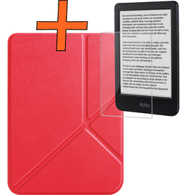 Nomfy Nomfy Kobo Clara BW Hoesje Trifold Met Screenprotector - Rood