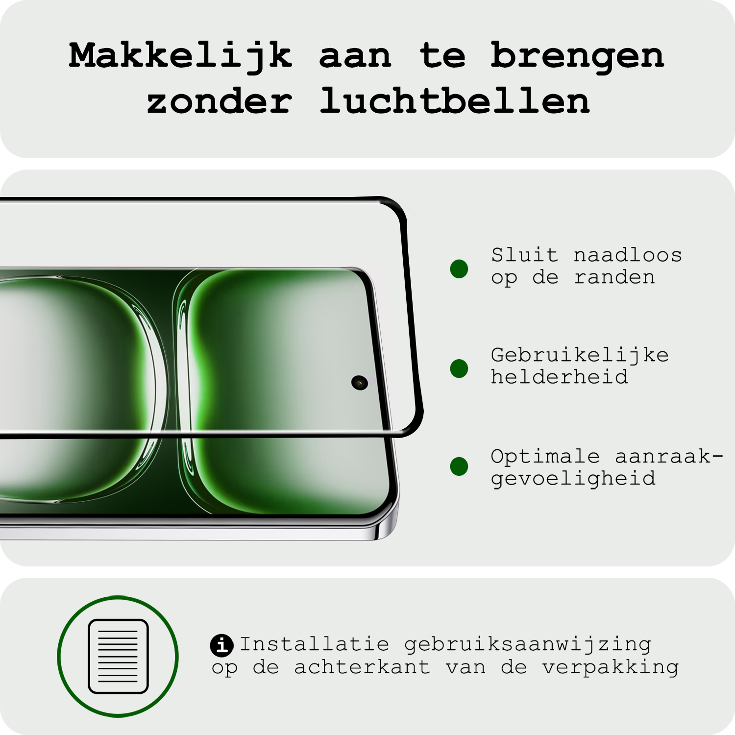 BASEY. Screenprotector Geschikt voor Oppo Reno12 Screenprotector Beschermglas Full Cover - Screenprotector Geschikt voor Oppo Reno12 Screen Protector Full Cover