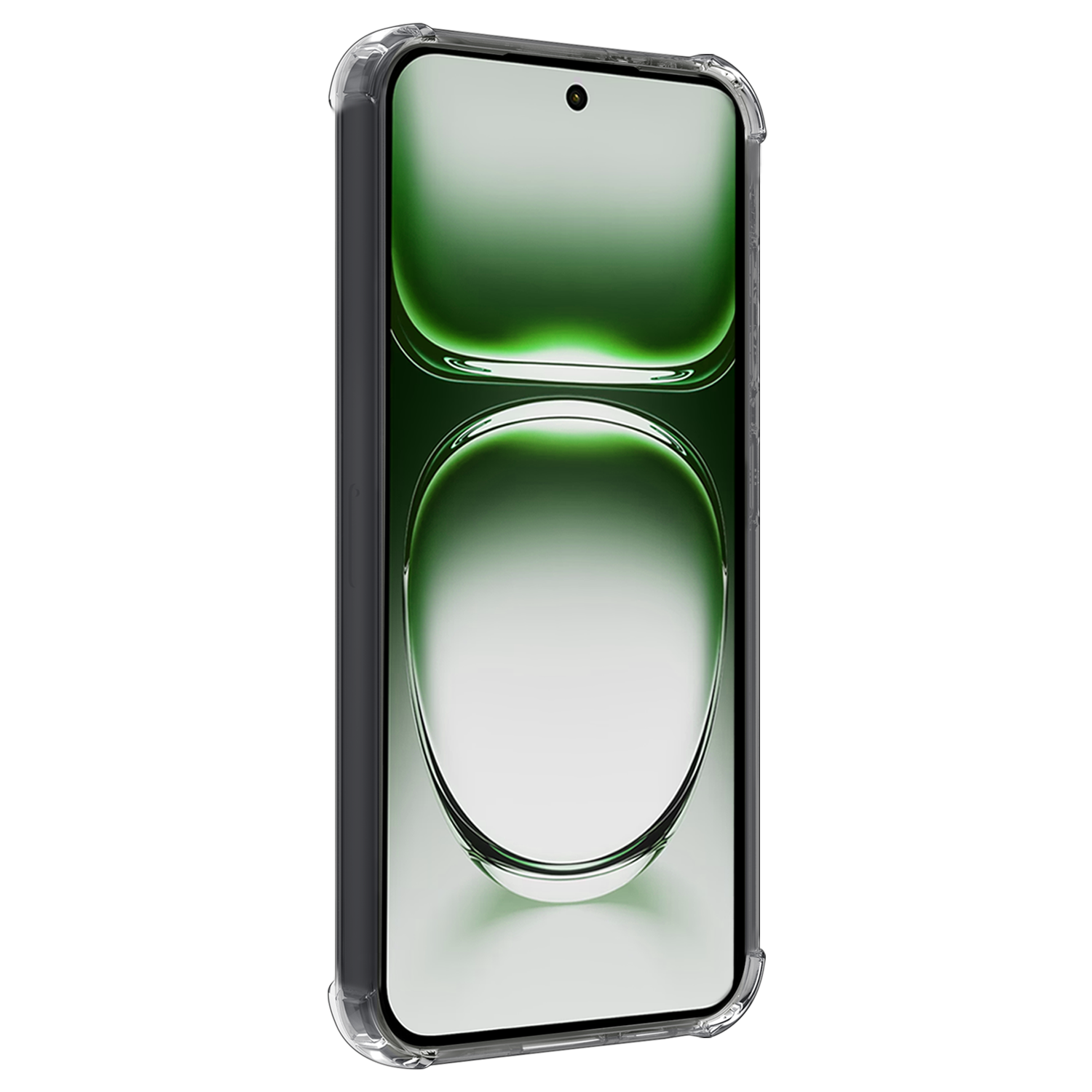 BASEY. Hoesje Geschikt voor Oppo Reno12 Hoesje Shock Proof Cover Case Shockproof - Hoes Geschikt voor Oppo Reno12 Hoes Siliconen Back Case - Transparant - 2 PACK
