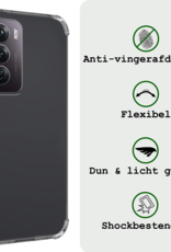 BASEY. Hoesje Geschikt voor Oppo Reno12 Hoesje Shock Proof Cover Case Shockproof Met 2x Screenprotector - Hoes Geschikt voor Oppo Reno12 Hoes Siliconen Back Case - Transparant