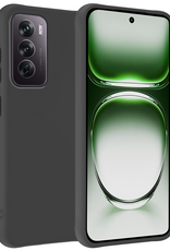 BASEY. Hoes Geschikt voor Oppo Reno12 Hoesje Siliconen Back Cover Case - Hoesje Geschikt voor Oppo Reno12 Hoes Cover Hoesje - Zwart