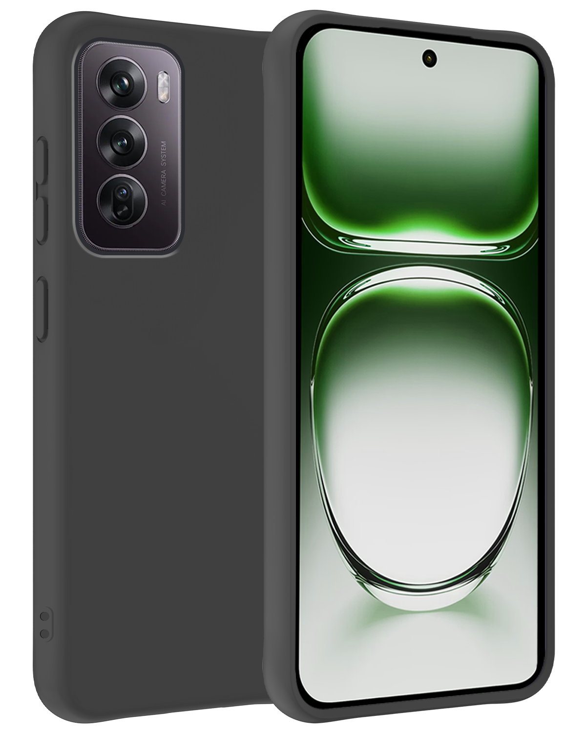 BASEY. Hoes Geschikt voor Oppo Reno12 Hoesje Siliconen Back Cover Case - Hoesje Geschikt voor Oppo Reno12 Hoes Cover Hoesje - Zwart