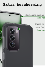 BASEY. Hoes Geschikt voor Oppo Reno12 Hoesje Siliconen Back Cover Case Met Screenprotector - Hoesje Geschikt voor Oppo Reno12 Hoes Cover Hoesje - Transparant