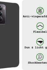 BASEY. Hoes Geschikt voor Oppo Reno12 Hoesje Siliconen Back Cover Case Met Screenprotector - Hoesje Geschikt voor Oppo Reno12 Hoes Cover Hoesje - Zwart