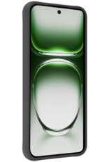 BASEY. Hoes Geschikt voor Oppo Reno12 Hoesje Siliconen Back Cover Case Met Screenprotector - Hoesje Geschikt voor Oppo Reno12 Hoes Cover Hoesje - Zwart