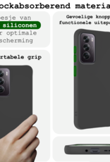 BASEY. Hoes Geschikt voor Oppo Reno12 Hoesje Siliconen Back Cover Case Met 2x Screenprotector - Hoesje Geschikt voor Oppo Reno12 Hoes Cover Hoesje - Zwart