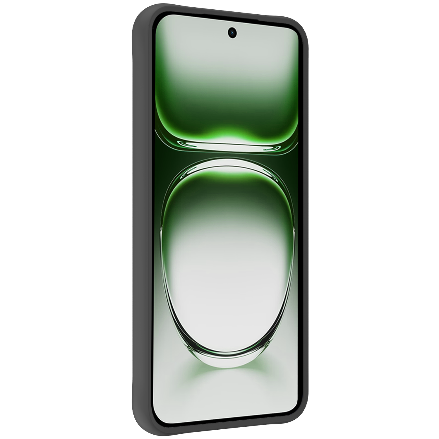 BASEY. Hoes Geschikt voor Oppo Reno12 Hoesje Siliconen Back Cover Case Met 2x Screenprotector - Hoesje Geschikt voor Oppo Reno12 Hoes Cover Hoesje - Zwart