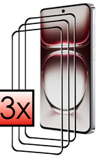 NoXx Screenprotector Geschikt voor Oppo Reno12 Screenprotector Tempered Glass Gehard Glas Full Cover - 3x