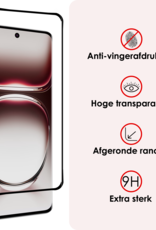 NoXx Screenprotector Geschikt voor Oppo Reno12 Screenprotector Tempered Glass Gehard Glas Full Cover - 3x
