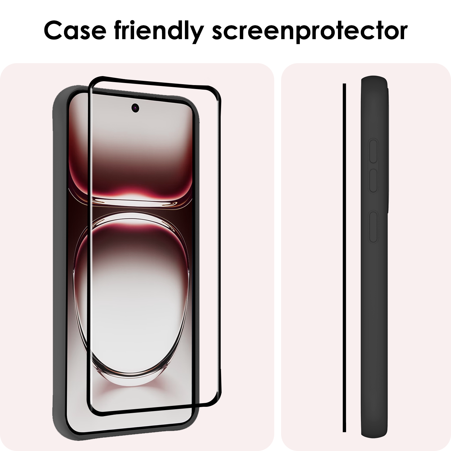 NoXx Screenprotector Geschikt voor Oppo Reno12 Screenprotector Tempered Glass Gehard Glas Full Cover - 3x