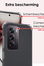 NoXx Hoesje Geschikt voor Oppo Reno12 Hoesje Shock Proof Cover Case Shockproof - Hoes Geschikt voor Oppo Reno12 Hoes Siliconen Back Case - Transparant - 2 PACK