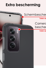 NoXx Hoes Geschikt voor Oppo Reno12 Hoesje Cover Siliconen Back Case Hoes Met Screenprotector - Transparant