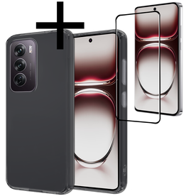 NoXx NoXx Oppo Reno12 Hoesje Siliconen Met Screenprotector - Transparant