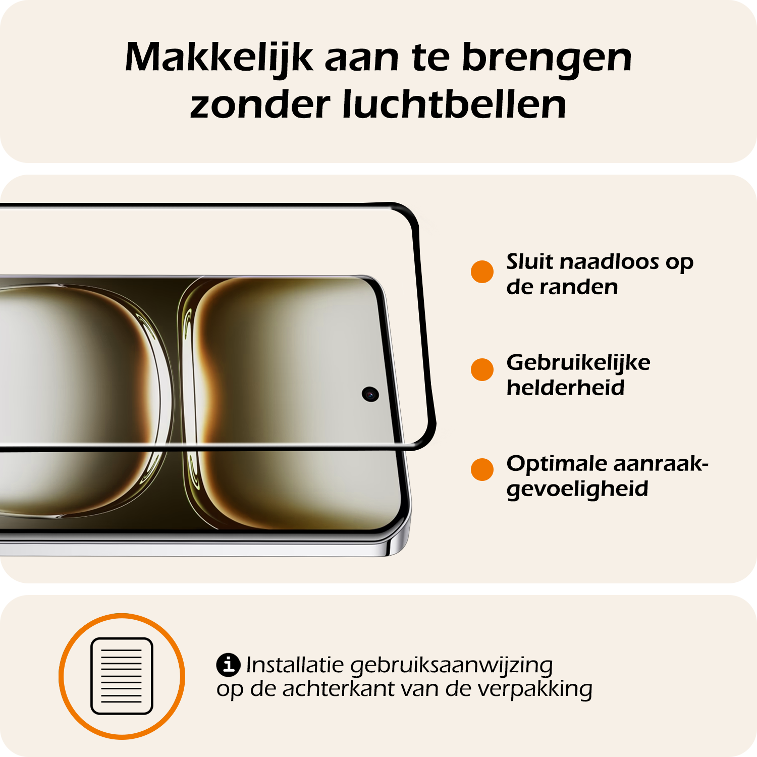 Nomfy Screenprotector Geschikt voor Oppo Reno12 Screenprotector Bescherm Glas - Screenprotector Geschikt voor Oppo Reno12 Screen Protector Tempered Glass Full Screen Full Cover