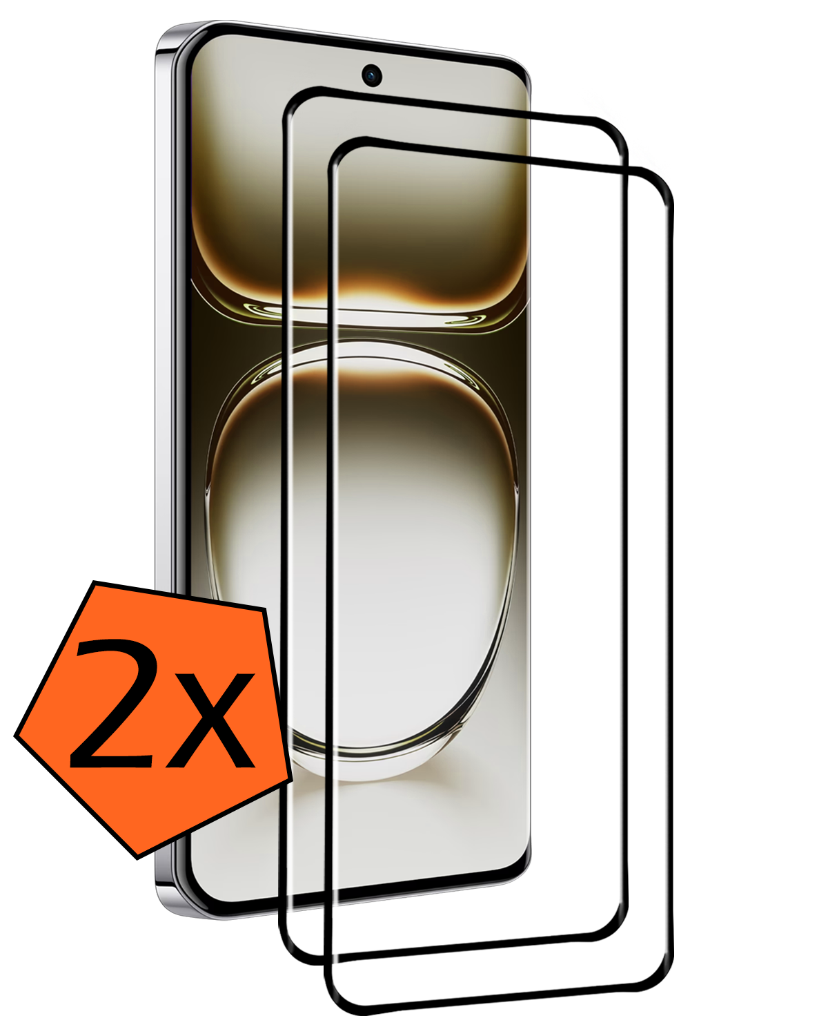 Nomfy Screenprotector Geschikt voor Oppo Reno12 Screenprotector Bescherm Glas - Screenprotector Geschikt voor Oppo Reno12 Screen Protector Tempered Glass Full Screen Full Cover - 2 PACK