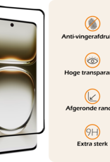 Nomfy Screenprotector Geschikt voor Oppo Reno12 Screenprotector Bescherm Glas - Screenprotector Geschikt voor Oppo Reno12 Screen Protector Tempered Glass Full Screen Full Cover - 3 PACK