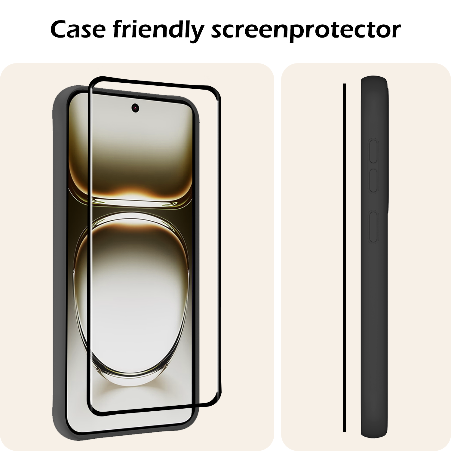 Nomfy Screenprotector Geschikt voor Oppo Reno12 Screenprotector Bescherm Glas - Screenprotector Geschikt voor Oppo Reno12 Screen Protector Tempered Glass Full Screen Full Cover - 3 PACK