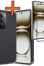 Nomfy Hoesje Geschikt voor Oppo Reno12 Hoesje Shock Proof Cover Case Shockproof Met Screenprotector - Hoes Geschikt voor Oppo Reno12 Hoes Siliconen Back Case - Transparant