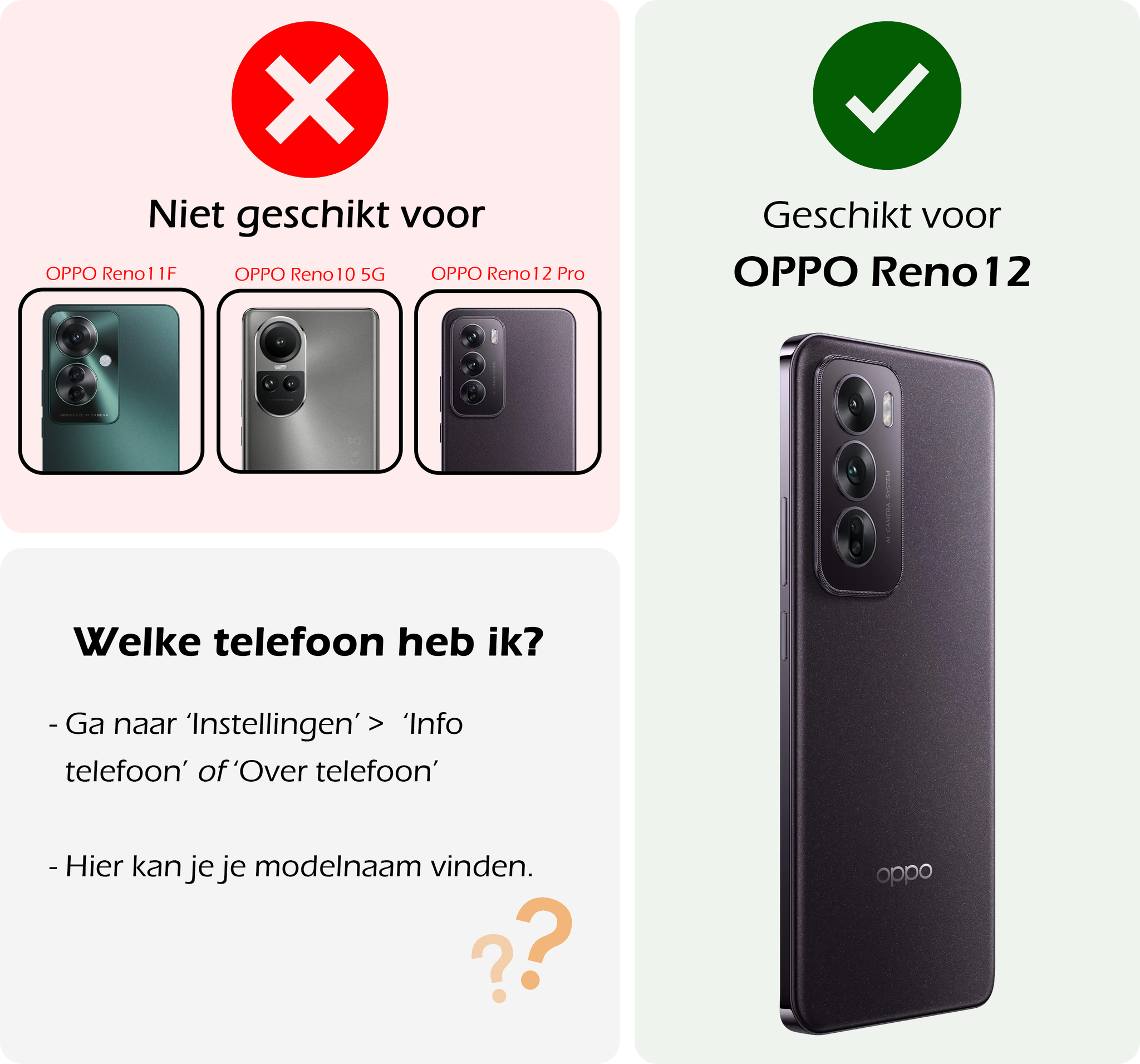 Nomfy Hoesje Geschikt voor Oppo Reno12 Hoesje Siliconen Cover Case - Hoes Geschikt voor Oppo Reno12 Hoes Back Case - 2-PACK - Zwart