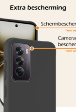 Nomfy Hoesje Geschikt voor Oppo Reno12 Hoesje Siliconen Cover Case - Hoes Geschikt voor Oppo Reno12 Hoes Back Case - 2-PACK - Zwart