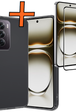 Nomfy Hoesje Geschikt voor Oppo Reno12 Hoesje Siliconen Cover Case Met Screenprotector - Hoes Geschikt voor Oppo Reno12 Hoes Back Case - Transparant