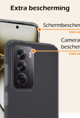 Nomfy Hoesje Geschikt voor Oppo Reno12 Hoesje Siliconen Cover Case Met 2x Screenprotector - Hoes Geschikt voor Oppo Reno12 Hoes Back Case - Transparant