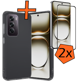 Nomfy Nomfy Oppo Reno12 Hoesje Siliconen Met 2x Screenprotector - Transparant