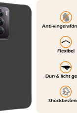 Nomfy Hoesje Geschikt voor Oppo Reno12 Hoesje Siliconen Cover Case Met 2x Screenprotector - Hoes Geschikt voor Oppo Reno12 Hoes Back Case - Zwart