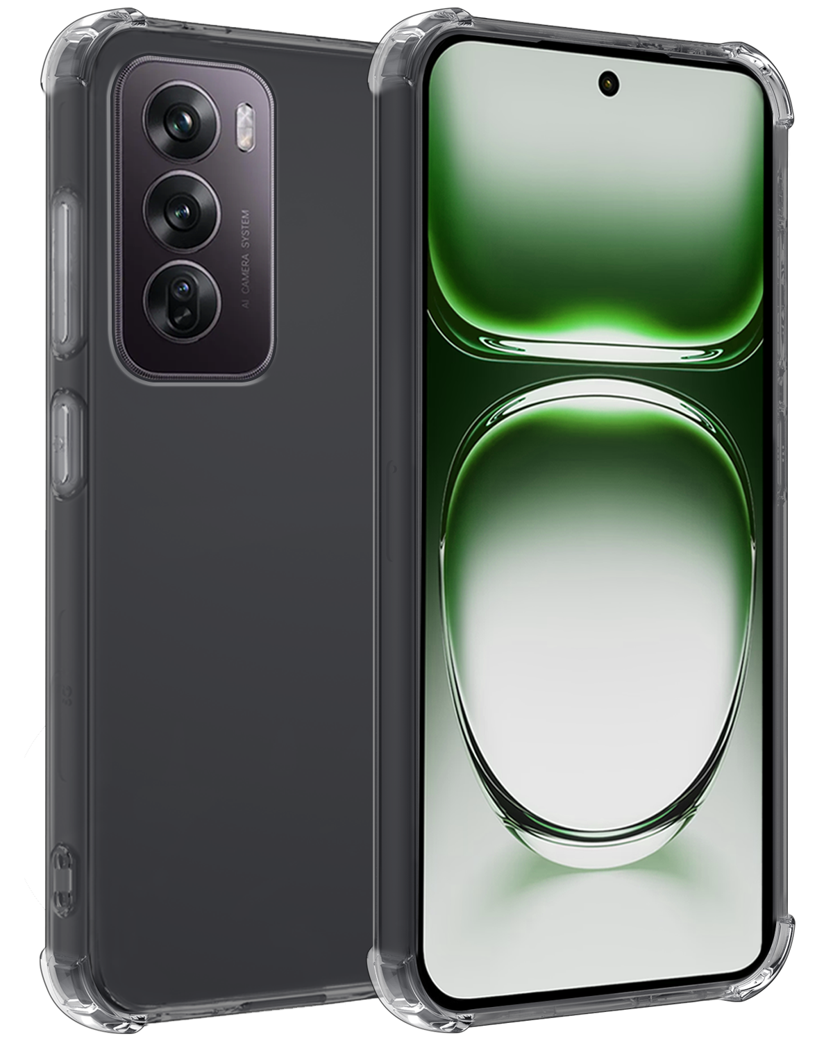 BASEY. Hoesje Geschikt voor Oppo Reno12 Pro Hoesje Shock Proof Cover Case Shockproof - Hoes Geschikt voor Oppo Reno12 Pro Hoes Siliconen Back Case - Transparant