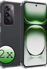 BASEY. Hoesje Geschikt voor Oppo Reno12 Pro Hoesje Shock Proof Cover Case Shockproof - Hoes Geschikt voor Oppo Reno12 Pro Hoes Siliconen Back Case - Transparant - 2 PACK