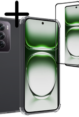 BASEY. Hoesje Geschikt voor Oppo Reno12 Pro Hoesje Shock Proof Cover Case Shockproof Met Screenprotector - Hoes Geschikt voor Oppo Reno12 Pro Hoes Siliconen Back Case - Transparant