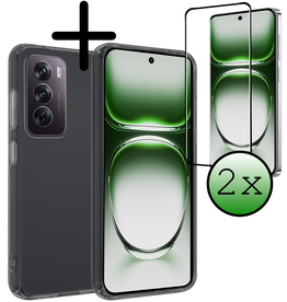 BASEY. BASEY. Oppo Reno12 Pro Hoesje Siliconen Met 2x Screenprotector - Transparant