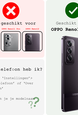 BASEY. Hoes Geschikt voor Oppo Reno12 Pro Hoesje Siliconen Back Cover Case Met 2x Screenprotector - Hoesje Geschikt voor Oppo Reno12 Pro Hoes Cover Hoesje - Zwart