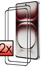 NoXx Screenprotector Geschikt voor Oppo Reno12 Pro Screenprotector Tempered Glass Gehard Glas Full Cover - 2x