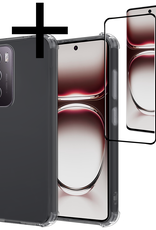 NoXx Hoesje Geschikt voor Oppo Reno12 Pro Hoesje Shock Proof Cover Case Shockproof Met Screenprotector - Hoes Geschikt voor Oppo Reno12 Pro Hoes Siliconen Back Case - Transparant