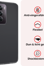 NoXx Hoes Geschikt voor Oppo Reno12 Pro Hoesje Cover Siliconen Back Case Hoes Met Screenprotector - Transparant