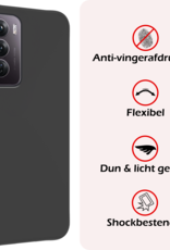 NoXx Hoes Geschikt voor Oppo Reno12 Pro Hoesje Cover Siliconen Back Case Hoes Met Screenprotector - Zwart