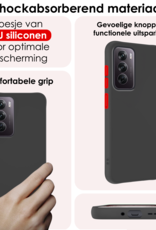 NoXx Hoes Geschikt voor Oppo Reno12 Pro Hoesje Cover Siliconen Back Case Hoes Met 2x Screenprotector - Zwart