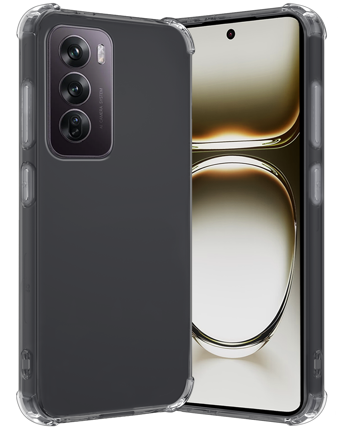 Nomfy Hoesje Geschikt voor Oppo Reno12 Pro Hoesje Shock Proof Cover Case Shockproof - Hoes Geschikt voor Oppo Reno12 Pro Hoes Siliconen Back Case - Transparant