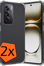 Nomfy Hoesje Geschikt voor Oppo Reno12 Pro Hoesje Shock Proof Cover Case Shockproof - Hoes Geschikt voor Oppo Reno12 Pro Hoes Siliconen Back Case - Transparant - 2 PACK