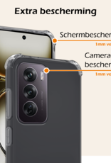 Nomfy Hoesje Geschikt voor Oppo Reno12 Pro Hoesje Shock Proof Cover Case Shockproof Met 2x Screenprotector - Hoes Geschikt voor Oppo Reno12 Pro Hoes Siliconen Back Case - Transparant